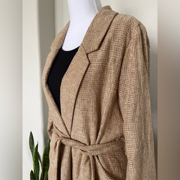 NWT - Crescent Women's Tweed Tan Office Blazer - Picture 4 of 16